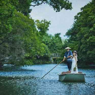 柳川藩主立花邸 御花 異国情緒溢れるドレス姿の花嫁舟