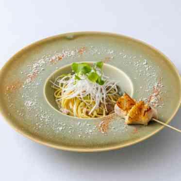 リストランテKubotsu ヤキトリマンファーム天草大王地鶏と白葱のスパゲティー