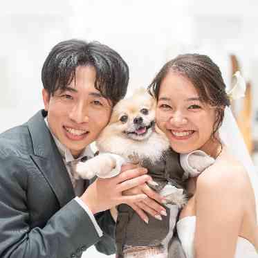 アプローズスクエア 東京迎賓館 挙式前の一時も愛犬と一緒に