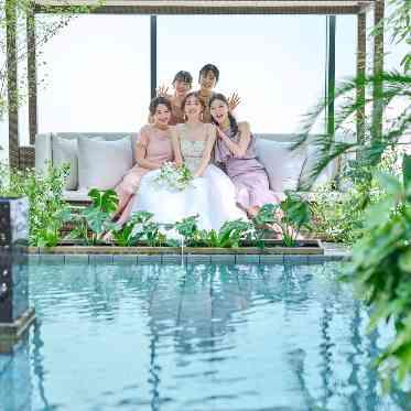 アルカンシエル luxe mariage 大阪 ゆっくりお過ごしいただけるプライベートガーデン