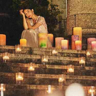 キャンドルで会場内を好きなようにデコレーション