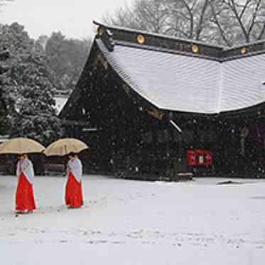 大國魂神社　結婚式場 冬の境内