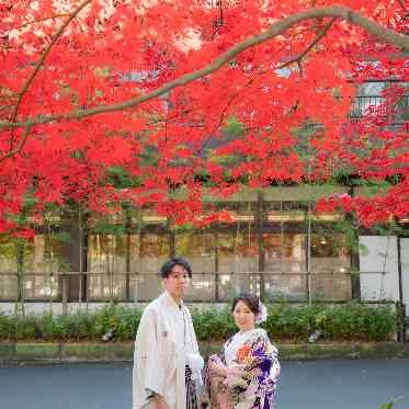 大國魂神社　結婚式場 秋の境内