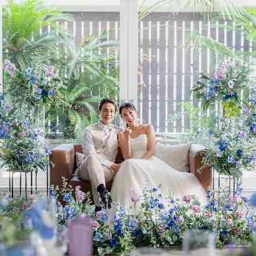 ラヴィール岡山 グリーンとブルーが彩る、上質なリラックスウエディング