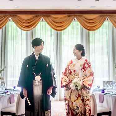 和装も映える、テラス付会場