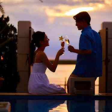 セントレジェンダOKINAWA(CENTLEGENDA OKINAWA) 夕暮れも美しいガーデンテラス