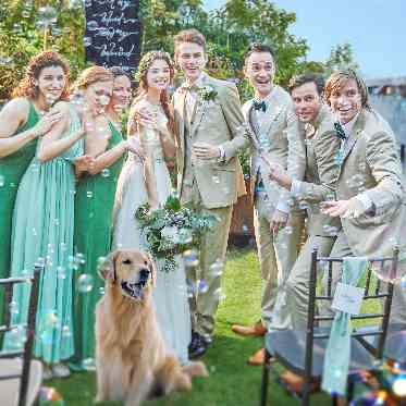 パラッツォ ドゥカーレ 麻布 ガーデンウエディングでは愛犬との挙式も叶う