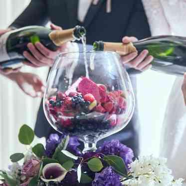 パラッツォ ドゥカーレ 麻布 ケーキカットに代わりに季節のフルーツとお酒で仕上げるオリジナルのサングリア