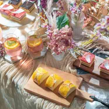 アールベルアンジェ奈良 ガーデンパーティはビュッフェスタイルでデザートやカナッペも楽しめる♪