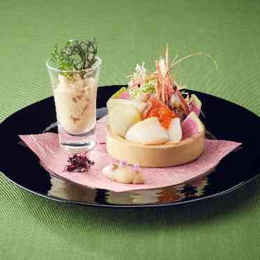 アヴァンセ リアン 大阪 【和】牡丹海老、帆立貝、真鯛の昆布〆