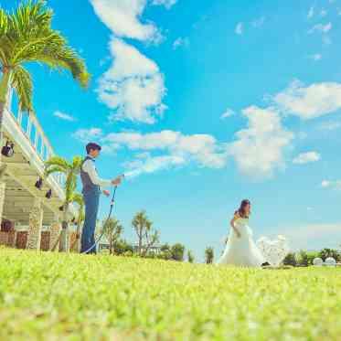 チャペル前のガーデンにはフォトスポットがたくさん