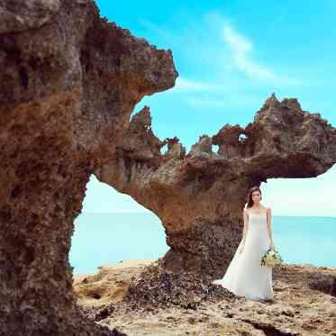 ティーヌ浜のハートロック撮影(オプション)も人気です