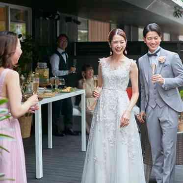 ORIENTAL KYOTO SUZAKU-TEI(オリエンタル京都朱雀邸) 披露宴会場から一続き専用テラスはデザートビュッフェなどの演出にぴったり