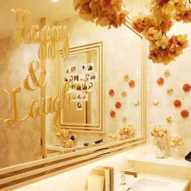 アルマリアン東京 フロア貸切なので、お化粧室までおふたりらしく自由に飾り付けできる