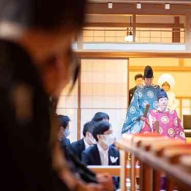 ホテルモントレ  ラ･スール大阪 豊国神社から神主・巫女が来訪し神前式をおこなう