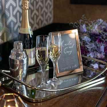 ホテルモントレ京都 ウェルカムドリンクを飲みながら