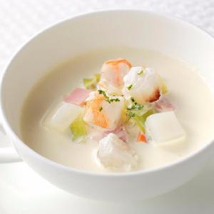海の幸のクリームスープ
