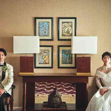 スイートルーム内でのロケーション撮影でお二人の思い出を