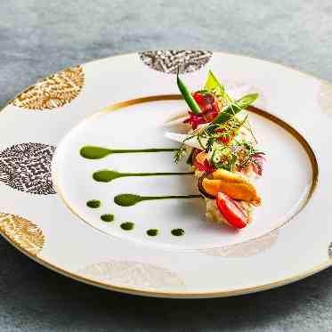 名古屋観光ホテル ブランダードとコキヤージュのマリネに色どり野菜