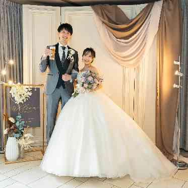 アルカンシエル luxe mariage 名古屋 純白のドレスで全身写真も撮影可能!