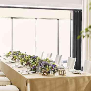 アルカンシエル横浜　luxemariage  お席のスタイルは長テーブルでも丸いテーブルでもご案内可能！