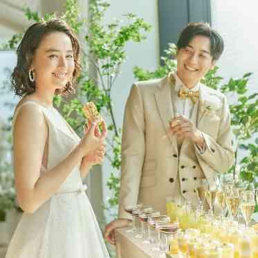アルカンシエル横浜 luxemariage インナーガーデンでのデザートビュッフェが開放的で好評です!