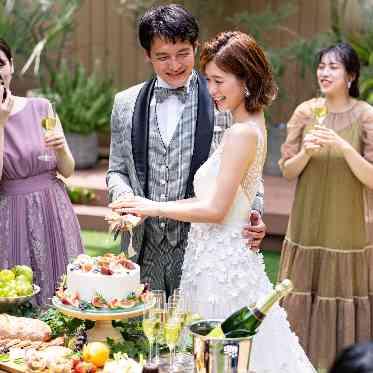 AILE d’ANGE NAGOYA(エル・ダンジュ ナゴヤ) 挙式後のガーデンでケーキカットも◎