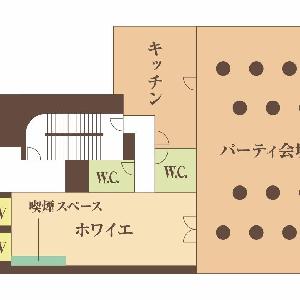 THE MAGNUS TOKYO (ザ マグナス トウキョウ) お化粧室や喫煙スペースなどの付帯設備は
パーティ会場に隣接。ゲスト満足度◎