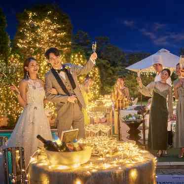 ベイサイドパーク迎賓館(千葉みなと)/テイクアンドギヴ・ニーズウェディング ナイトパーティで雰囲気もロマンチックに