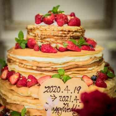 ホテルクラウンパレス浜松 大好きなミルフィーユをウエディングケーキに。