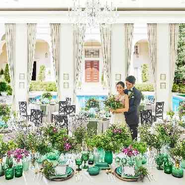 アクアガーデン迎賓館(沼津)/テイクアンドギヴ・ニーズウェディング 緑溢れるナチュラルコーディネートも人気