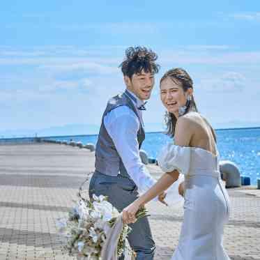 ベイサイド迎賓館(神戸)/テイクアンドギヴ・ニーズウェディング 神戸の海でロケーション撮影
