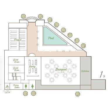 ベイサイド迎賓館(神戸)/テイクアンドギヴ・ニーズウェディング ヒールの女性も、お車椅子のゲストも、みんなに優しいワンフロア設計