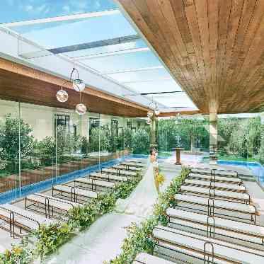 AQUA GARDEN TERRACE(アクアガーデンテラス)/テイクアンドギヴ・ニーズウェディング 水に囲まれる全面ガラス張りの水上チャペル