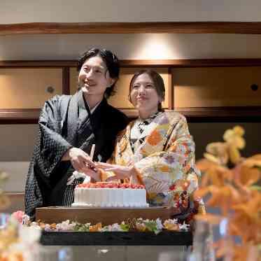 FUNATSURU KYOTO KAMOGAWA RESORT(鮒鶴京都鴨川リゾート) ケーキも和の雰囲気に合わせてだるまケーキなども可能