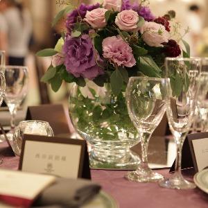 ホテルモントレ銀座  クロスと装花のテーブルコーディネート