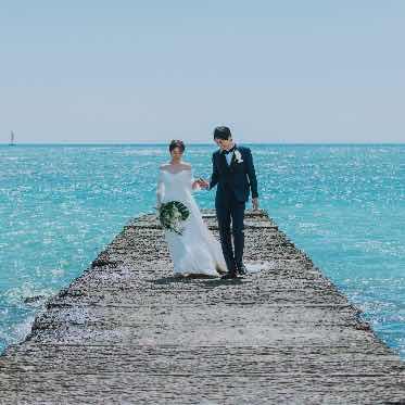 桟橋でのショットはまるで海に浮いているかのよう