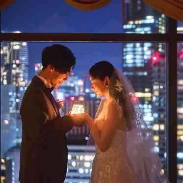 地上100mの夜景でのウェディングはゲストも感動