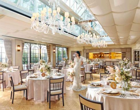 結婚式◆パーティー◆二次会◆披露宴◆大人上品◆異素材◆切り替え◆ジャカード織り◆スカート◆ドレス◆ワンピース◆S～3L 新発売限定記念価格！ウェディングドレス ウェディング