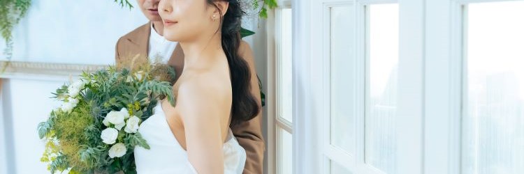 ウエディングドレス　新郎新婦　ブライダルフォト