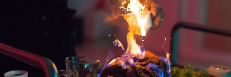 披露宴　料理　パフォーマンス