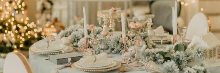 披露宴　テーブル　装花　クリスマス