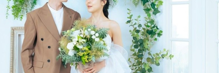 新郎新婦　ブーケ　カジュアル