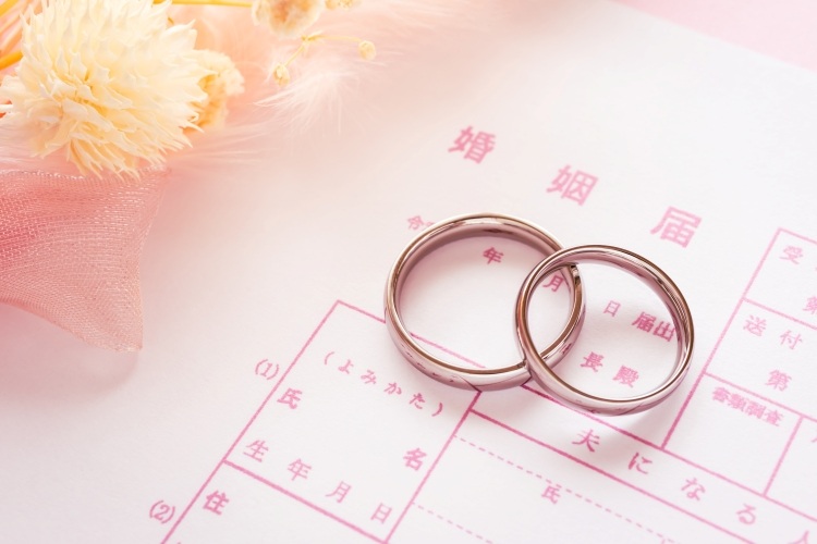 婚姻届　結婚指輪　入籍