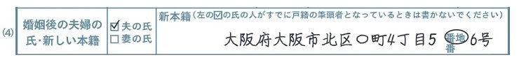 ハナユメ　婚姻届　記入例
