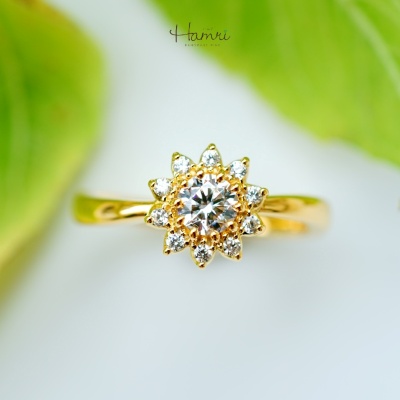 ハムリ　婚約指輪　ウェーブ　メレ