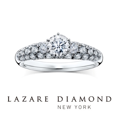 ラザール　婚約指輪　ストレート　パヴェ