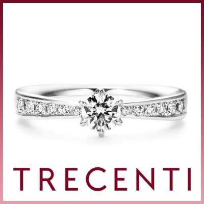 トレセンテ 婚約指輪 ストレート レールセッティング