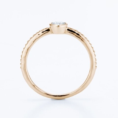 シエナロゼ 婚約指輪 ストレート 覆輪止め