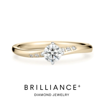 ブリリアンスプラス 婚約指輪 ウェーブ ゴールド
